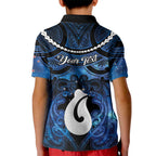 Personalized Maori Matariki Hei Matau Kid Polo Shirt Maori Kowhaiwhai Pattern Galaxy