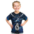 Personalized Maori Matariki Hei Matau Kid T Shirt Maori Kowhaiwhai Pattern Galaxy