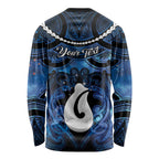 Personalized Maori Matariki Hei Matau Long Sleeve Shirt Maori Kowhaiwhai Pattern Galaxy