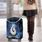Maori Matariki Hei Matau Luggage Cover Maori Kowhaiwhai Pattern Galaxy