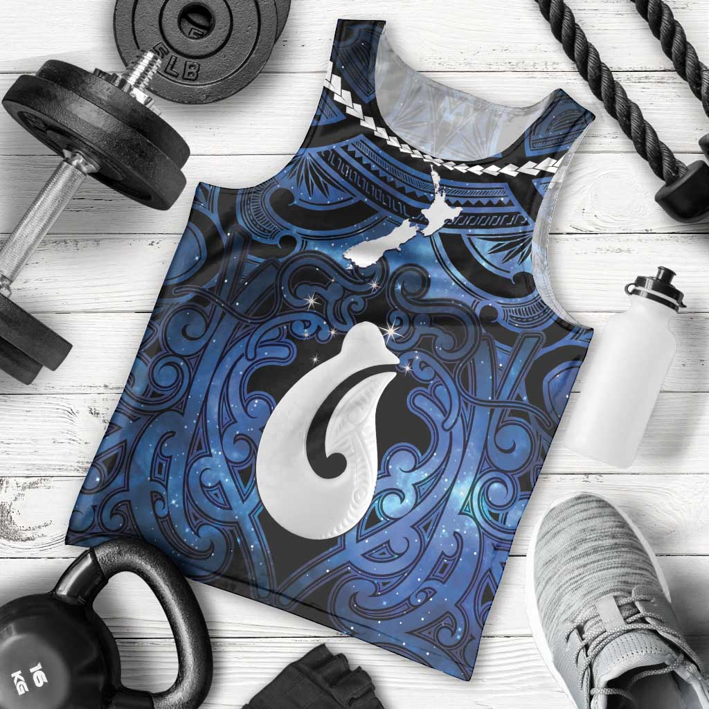 Personalized Maori Matariki Hei Matau Men Tank Top Maori Kowhaiwhai Pattern Galaxy