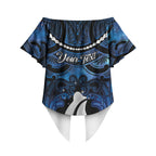 Personalized Maori Matariki Hei Matau Off Shoulder Wrap Waist Top Maori Kowhaiwhai Pattern Galaxy