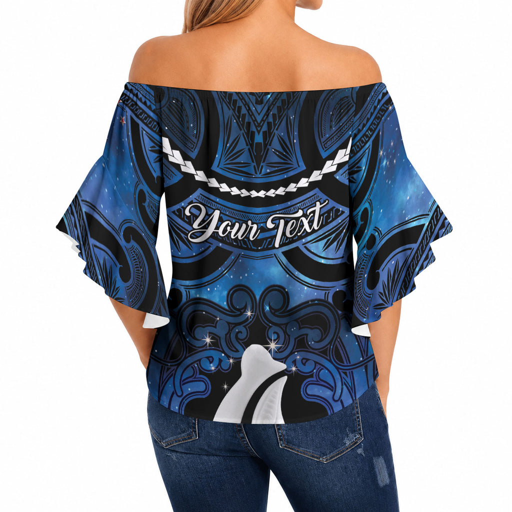 Personalized Maori Matariki Hei Matau Off Shoulder Wrap Waist Top Maori Kowhaiwhai Pattern Galaxy