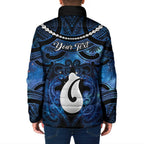 Personalized Maori Matariki Hei Matau Padded Jacket Maori Kowhaiwhai Pattern Galaxy