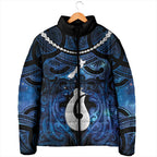 Personalized Maori Matariki Hei Matau Padded Jacket Maori Kowhaiwhai Pattern Galaxy