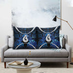 Maori Matariki Hei Matau Pillow Cover Maori Kowhaiwhai Pattern Galaxy