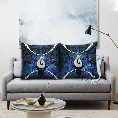 Maori Matariki Hei Matau Pillow Cover Maori Kowhaiwhai Pattern Galaxy