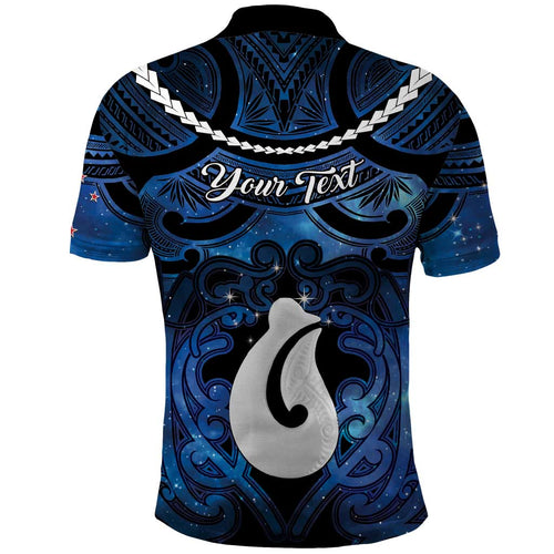 Personalized Maori Matariki Hei Matau Polo Shirt Maori Kowhaiwhai Pattern Galaxy