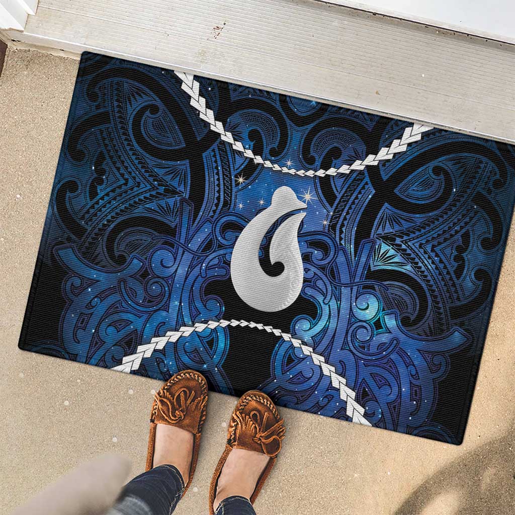 Maori Matariki Hei Matau Rubber Doormat Maori Kowhaiwhai Pattern Galaxy