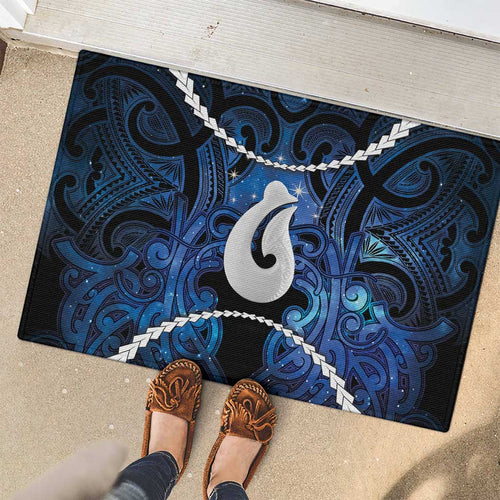 Maori Matariki Hei Matau Rubber Doormat Maori Kowhaiwhai Pattern Galaxy