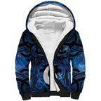 Personalized Maori Matariki Hei Matau Sherpa Hoodie Maori Kowhaiwhai Pattern Galaxy