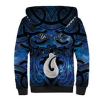 Personalized Maori Matariki Hei Matau Sherpa Hoodie Maori Kowhaiwhai Pattern Galaxy