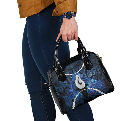 Maori Matariki Hei Matau Shoulder Handbag Maori Kowhaiwhai Pattern Galaxy