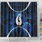 Maori Matariki Hei Matau Shower Curtain Maori Kowhaiwhai Pattern Galaxy