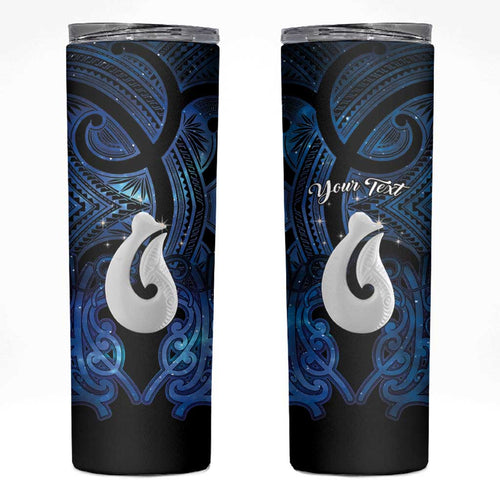 Personalized Maori Matariki Hei Matau Skinny Tumbler Maori Kowhaiwhai Pattern Galaxy