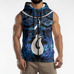 Personalized Maori Matariki Hei Matau Sleeveless Zip Hoodie Maori Kowhaiwhai Pattern Galaxy