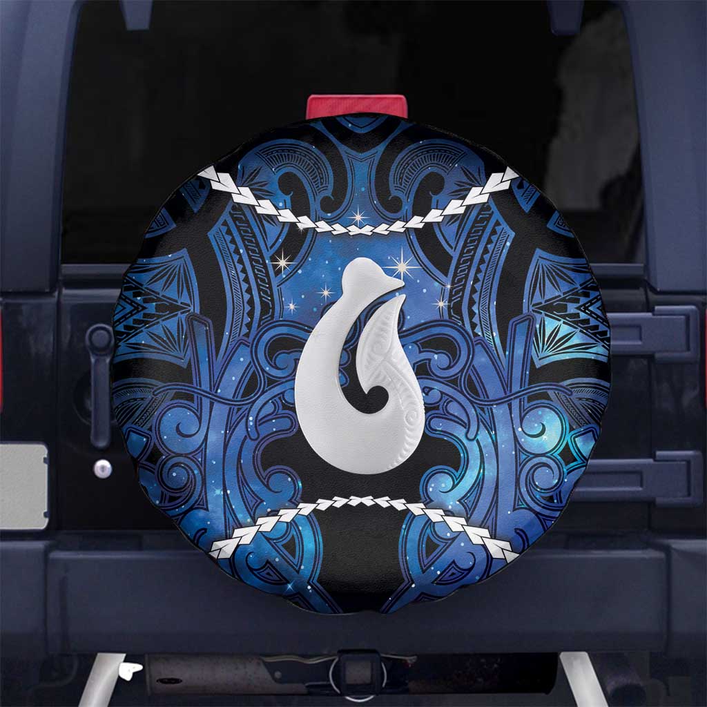 Maori Matariki Hei Matau Spare Tire Cover Maori Kowhaiwhai Pattern Galaxy
