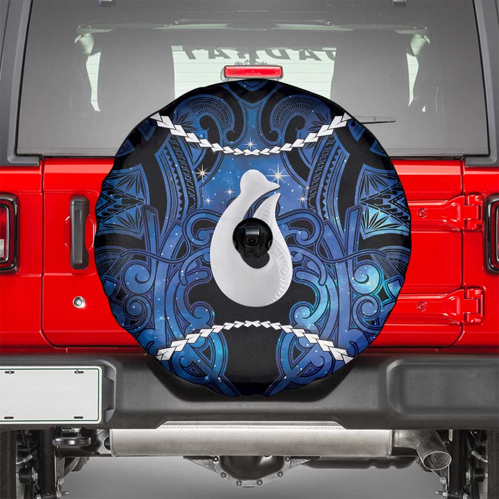 Maori Matariki Hei Matau Spare Tire Cover Maori Kowhaiwhai Pattern Galaxy