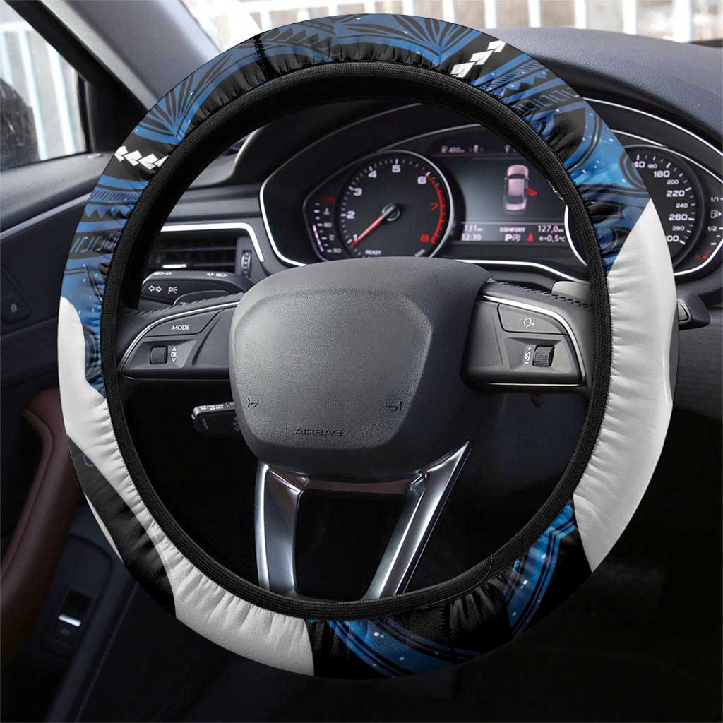 Maori Matariki Hei Matau Steering Wheel Cover Maori Kowhaiwhai Pattern Galaxy