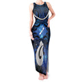 Personalized Maori Matariki Hei Matau Tank Maxi Dress Maori Kowhaiwhai Pattern Galaxy