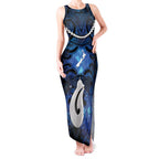 Personalized Maori Matariki Hei Matau Tank Maxi Dress Maori Kowhaiwhai Pattern Galaxy