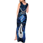 Personalized Maori Matariki Hei Matau Tank Maxi Dress Maori Kowhaiwhai Pattern Galaxy
