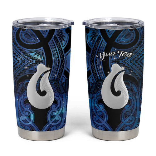 Personalized Maori Matariki Hei Matau Tumbler Cup Maori Kowhaiwhai Pattern Galaxy