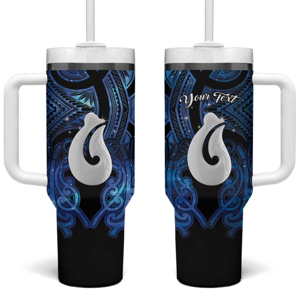 Personalized Maori Matariki Hei Matau Tumbler With Handle Maori Kowhaiwhai Pattern Galaxy