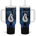 Personalized Maori Matariki Hei Matau Tumbler With Handle Maori Kowhaiwhai Pattern Galaxy