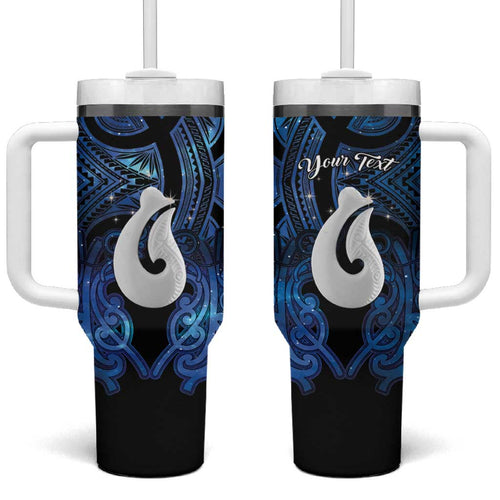 Personalized Maori Matariki Hei Matau Tumbler With Handle Maori Kowhaiwhai Pattern Galaxy