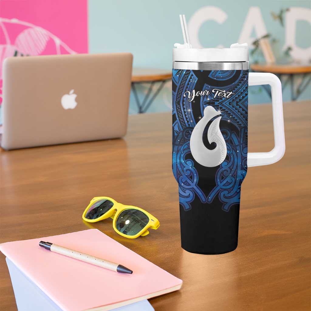 Personalized Maori Matariki Hei Matau Tumbler With Handle Maori Kowhaiwhai Pattern Galaxy