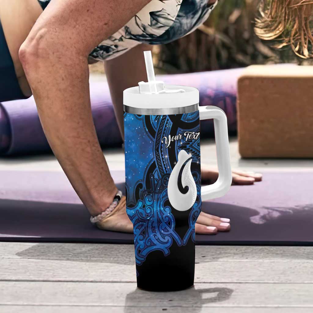Personalized Maori Matariki Hei Matau Tumbler With Handle Maori Kowhaiwhai Pattern Galaxy