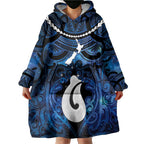 Personalized Maori Matariki Hei Matau Wearable Blanket Hoodie Maori Kowhaiwhai Pattern Galaxy