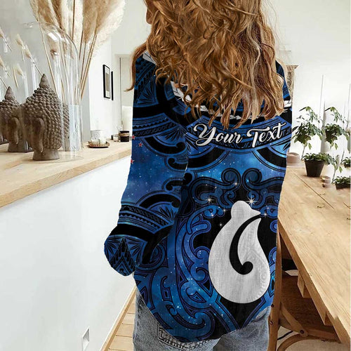 Personalized Maori Matariki Hei Matau Women Casual Shirt Maori Kowhaiwhai Pattern Galaxy
