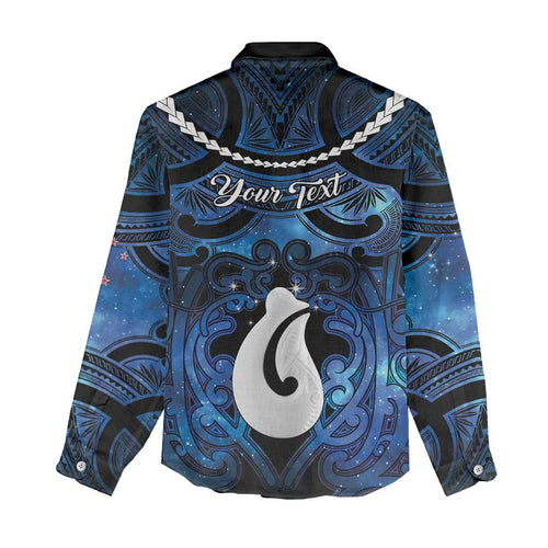 Personalized Maori Matariki Hei Matau Women Casual Shirt Maori Kowhaiwhai Pattern Galaxy