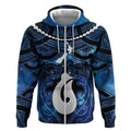 Personalized Maori Matariki Hei Matau Zip Hoodie Maori Kowhaiwhai Pattern Galaxy