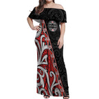 Aotearoa Toitu Te Tiriti Off Shoulder Maxi Dress Honour The Treaty New Zealand