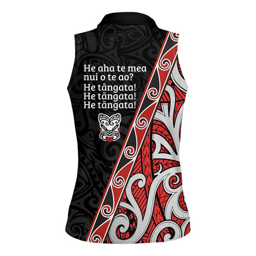 Aotearoa Toitu Te Tiriti Women Sleeveless Polo Shirt Honour The Treaty New Zealand