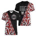 Aotearoa Toitu Te Tiriti Women V-Neck T-Shirt Honour The Treaty New Zealand