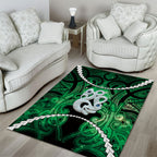 Maori Matariki Manaia Kakariki Area Rug Maori Kowhaiwhai Pattern Galaxy