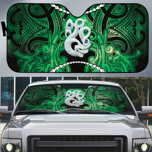 Maori Matariki Manaia Kakariki Auto Sun Shade Maori Kowhaiwhai Pattern Galaxy