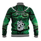 Personalised Maori Matariki Manaia Kakariki Baseball Jacket Maori Kowhaiwhai Pattern Galaxy