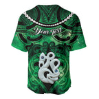 Personalised Maori Matariki Manaia Kakariki Baseball Jersey Maori Kowhaiwhai Pattern Galaxy