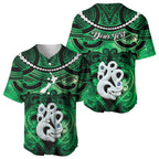 Personalised Maori Matariki Manaia Kakariki Baseball Jersey Maori Kowhaiwhai Pattern Galaxy