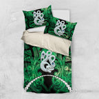 Maori Matariki Manaia Kakariki Bedding Set Maori Kowhaiwhai Pattern Galaxy