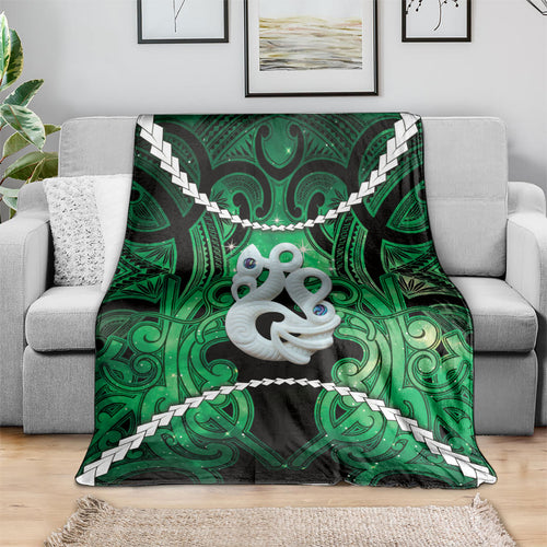 Maori Matariki Manaia Kakariki Blanket Maori Kowhaiwhai Pattern Galaxy