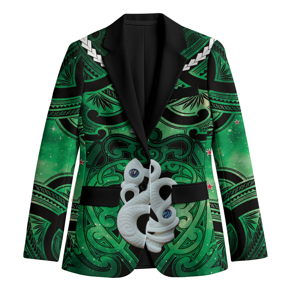 Personalised Maori Matariki Manaia Kakariki Blazer Maori Kowhaiwhai Pattern Galaxy