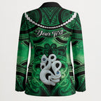 Personalised Maori Matariki Manaia Kakariki Blazer Maori Kowhaiwhai Pattern Galaxy