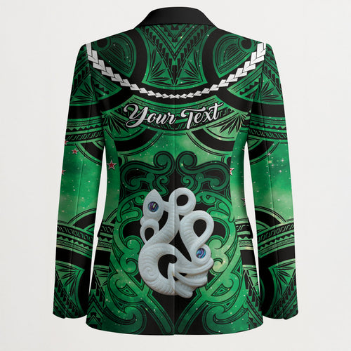Personalised Maori Matariki Manaia Kakariki Blazer Maori Kowhaiwhai Pattern Galaxy