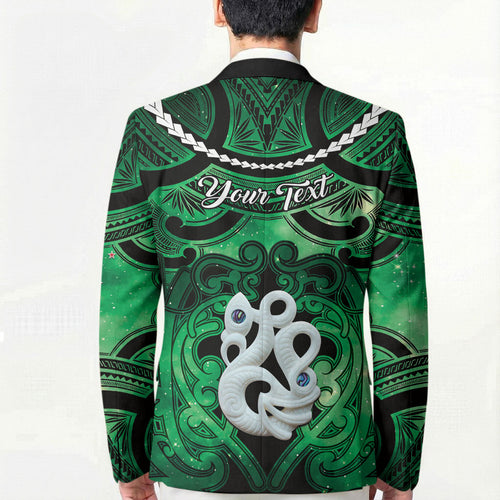 Personalised Maori Matariki Manaia Kakariki Blazer Maori Kowhaiwhai Pattern Galaxy